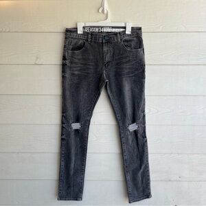 Reason New‎ York Grey Men’s Distressed Grey Jeans Size 34X32